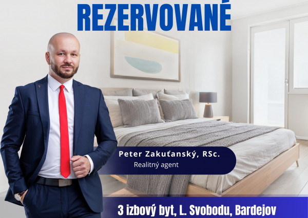 • REZERVOVANÉ • 3 izb. byt s Loggiou, 64 m2, L. Svobodu, Bardejov